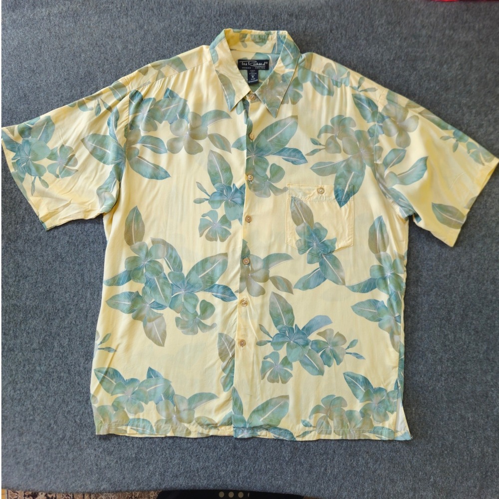 Vintage Tori Richard Hawaiian Shirt XL Floral S/S Camp Beach Coastal Cruise EUC
